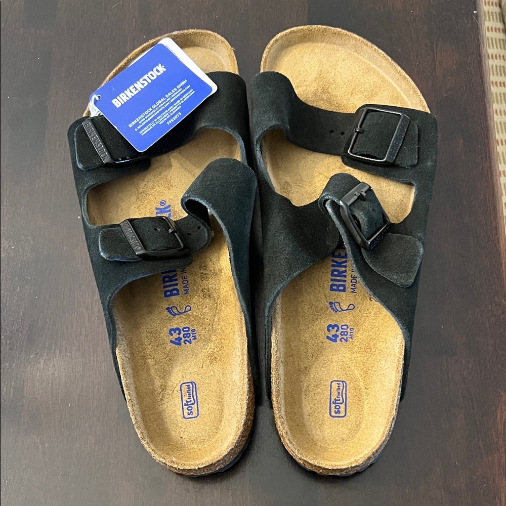 Birkenstock Black Suede Double Strap Sandals